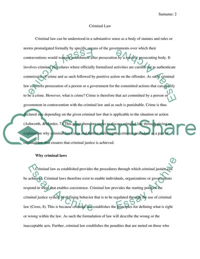 Criminal Law and Its Importance to the Society