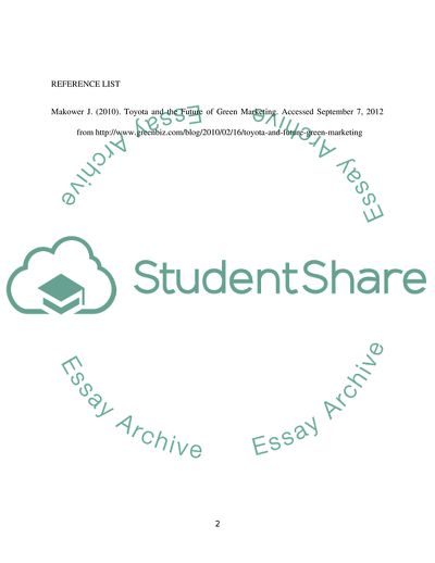 Toyota and the Future of Green Marketing by Joel Makower