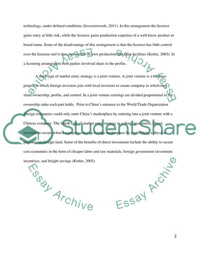 Entry Strategies and Globalization