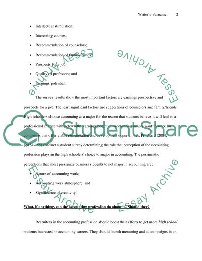 High School Students Perception of Accounting