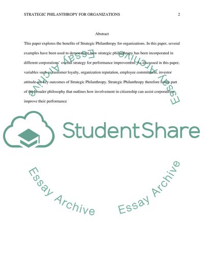 WK 5 Strategic Philanthropy for Organizations