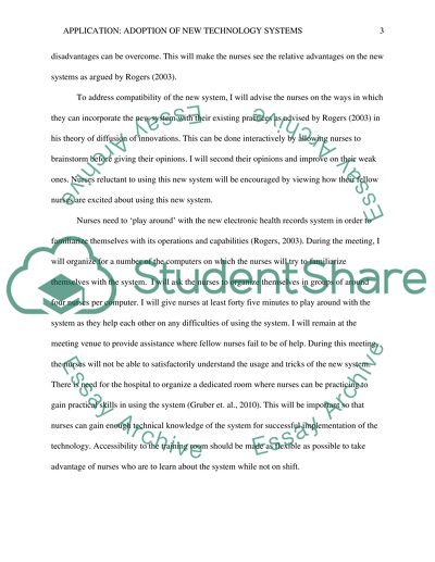 Application: Adoption of New Technology Systems