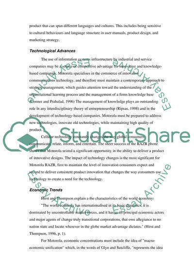 STEP Analysis and Market Segmentations for a Motorola Company
