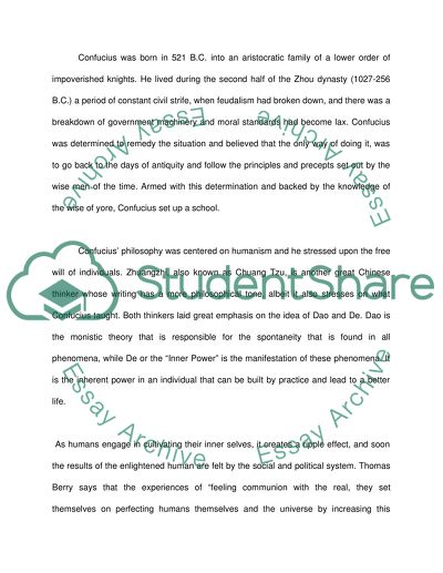 Confucius and Zhuangzi Issues