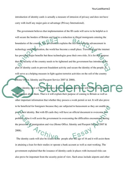 Identity Cards as a Point of Huge Controversy in British Society