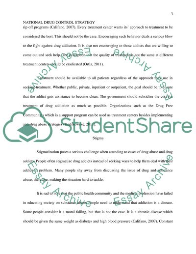 National Drug Control Strategy Structure