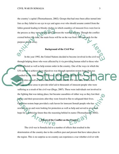 The Civil War in Somalia