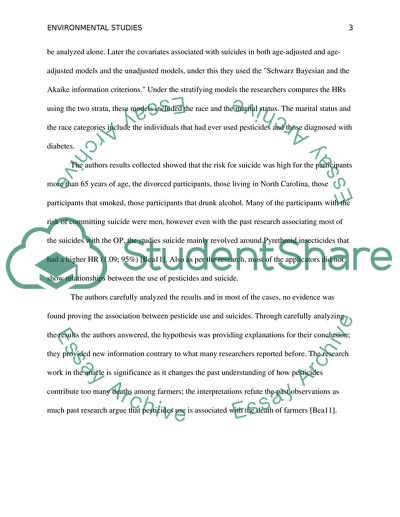 Relationships between the Use of Pesticides and Suicide