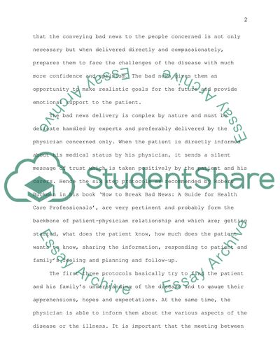 Bad News Delivery in the Medical Industry