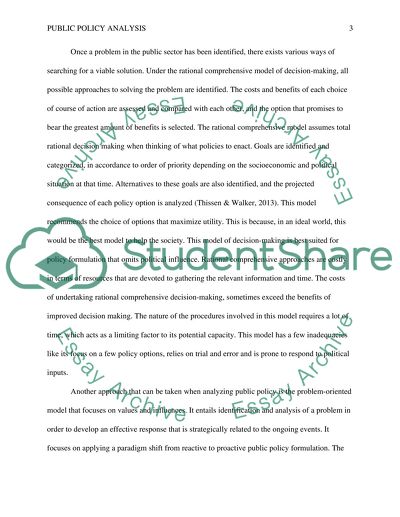 Public Policy Analysis