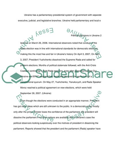 Political Decisions in Ukraine