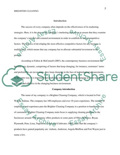 Marketing Strategy for Brighter Cleaning Company