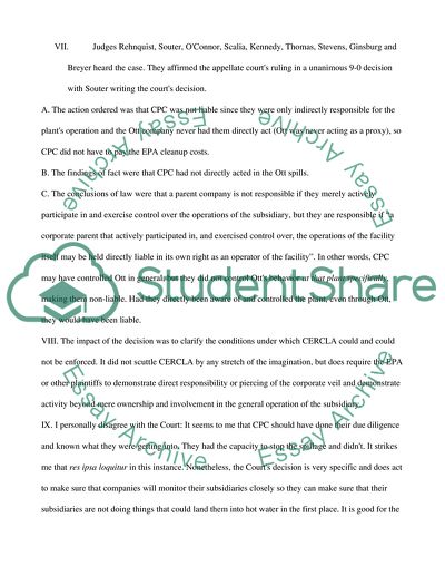 Environmental Law Court: United States v Bestfoods