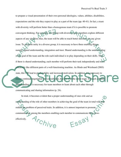 Perceived vs. Real Traits.What Would You Do