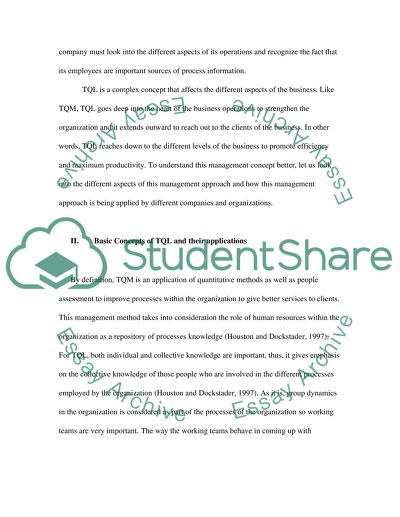 Total Quality Leadership