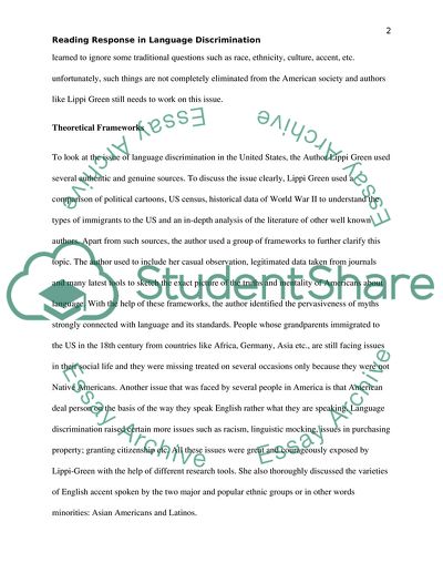 Reading response in language discrimination