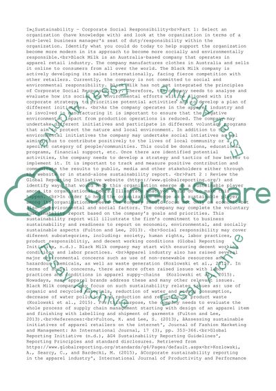 Sustainability - Corporate Social Responsibility: Black Milk