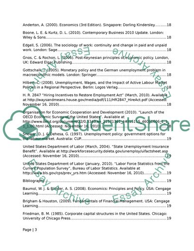 Public Policy - the Soaring Rate of Unemployment in USA
