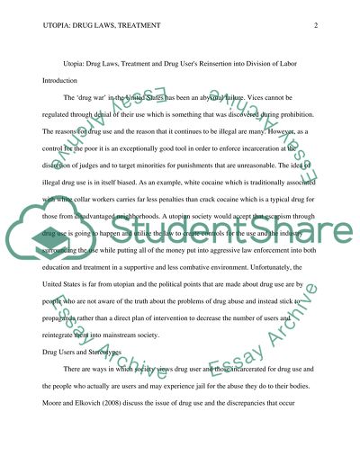 Utopia: Drug laws, treatment and drug users reinsertion into division of labor