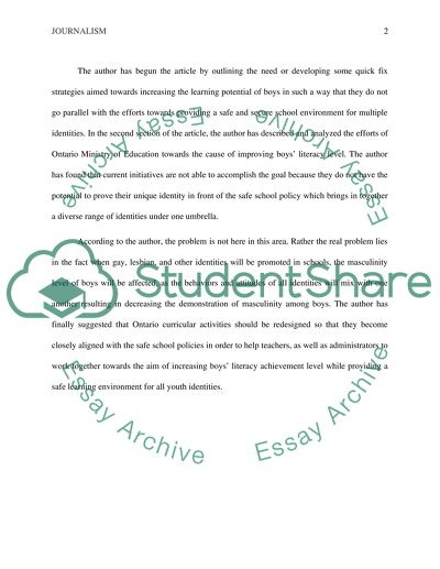 Exploring the Practices of Masculinities in School