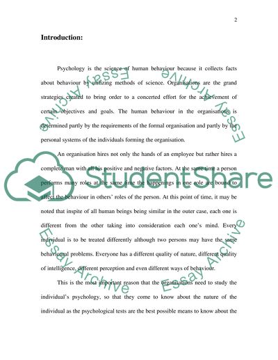 Using Psychological Tests as Part of the Selection Process within an Organisation