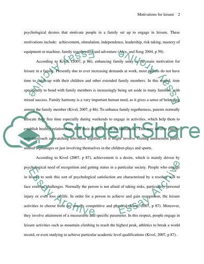 The Demand for Leisure and Recreational Facilities Over the World