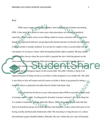 Preimplantation Genetic Diagnosis