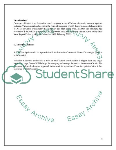 The Strategic Direction of Customers Limited Company