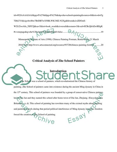 Distinctive Features of the Zhe School Painters