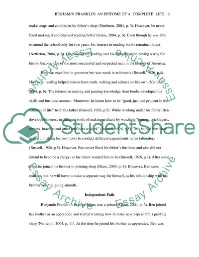 Benjamin Franklin: An Epitome of a Complete Life