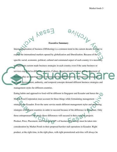 Market Foods Corporation in Ecuador