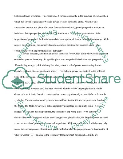 Feminist Construction of Power and Autonomy Applied to Prostitution