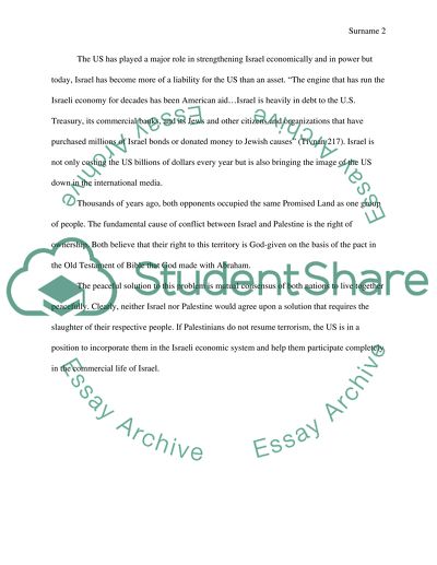 The Palestine-Israel Conflict and the United States