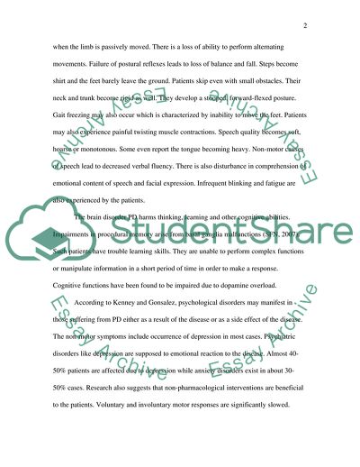 Parkinsons Disease from a Biological Psychological Point of View