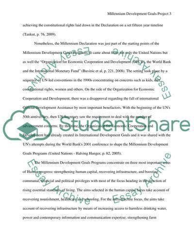 The overall importance of the Millenium Development Goals project