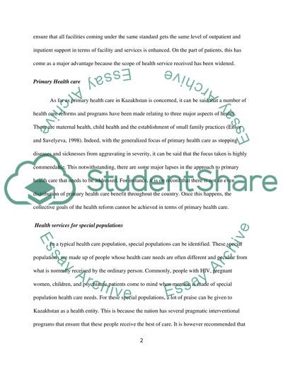 Kazakhstans Health Care System