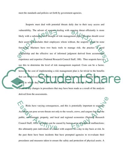 Risk Management Practices in Sea Ports