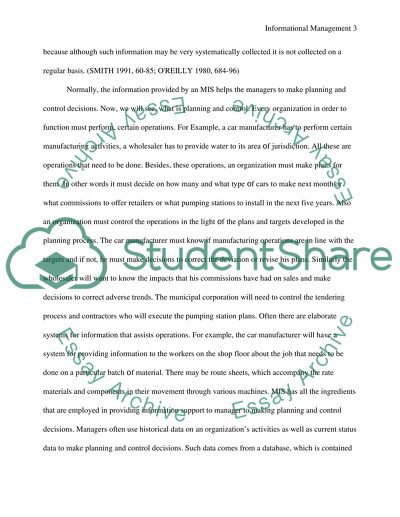 Informational Management and Decision-Making