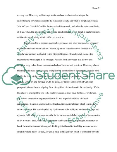 Ocular Metaphoric and the Part in Plays in the Lives of the Contemporary American Society