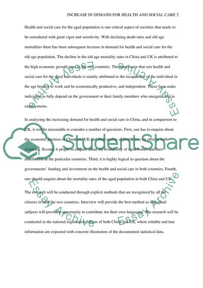 Increasing Demand for Health&Social care for older people in China,Comparison with UK