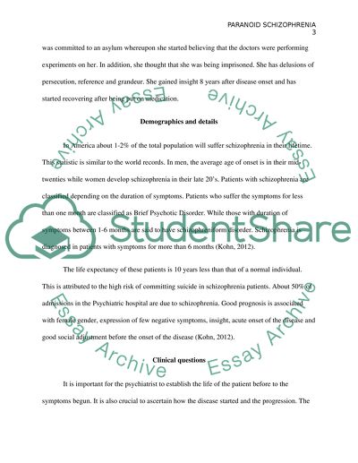 Paranoid Schizophrenia