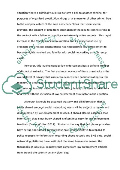 Social Networking and Law Enforcement