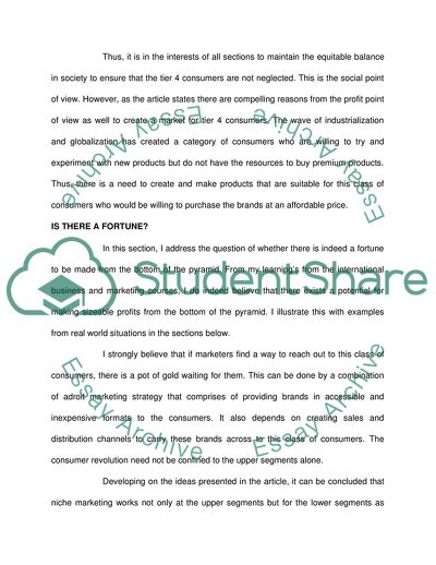 Fortune at the Bottom of the Pyramid by C K Prahlad and Stuart Hart