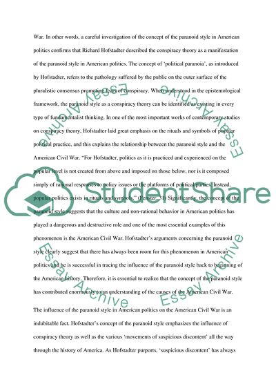 Paranoid Style of American Politics