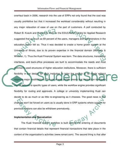 Information Flows and Financial Management