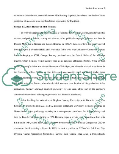 How Will Mitt Romney Fare In His Bid For The Republican Party Nomination