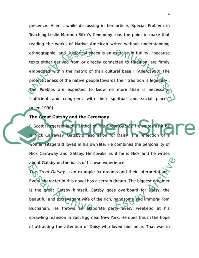 Comparison of The Great Gatsby and Ceremony