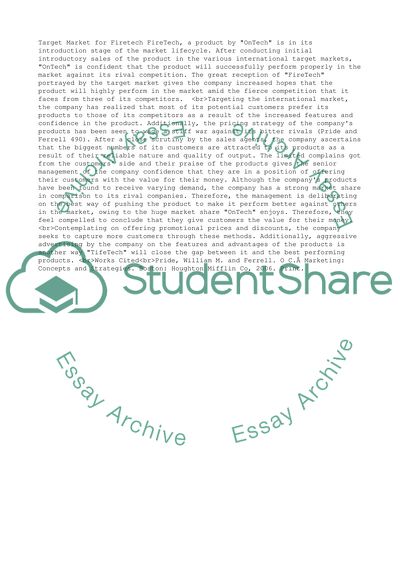 Consider a product from your Marketplace firm