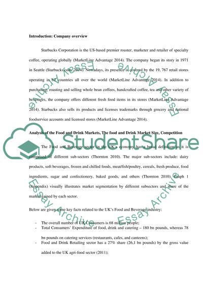 Marketing Analysis for Starbucks UK