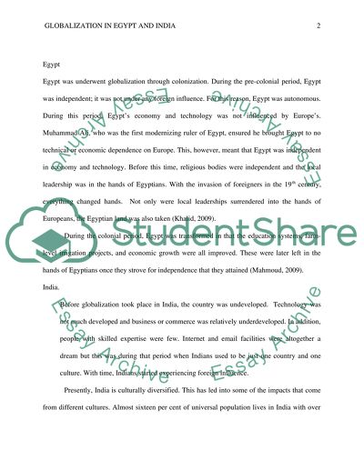 Globalization in Egypt and India